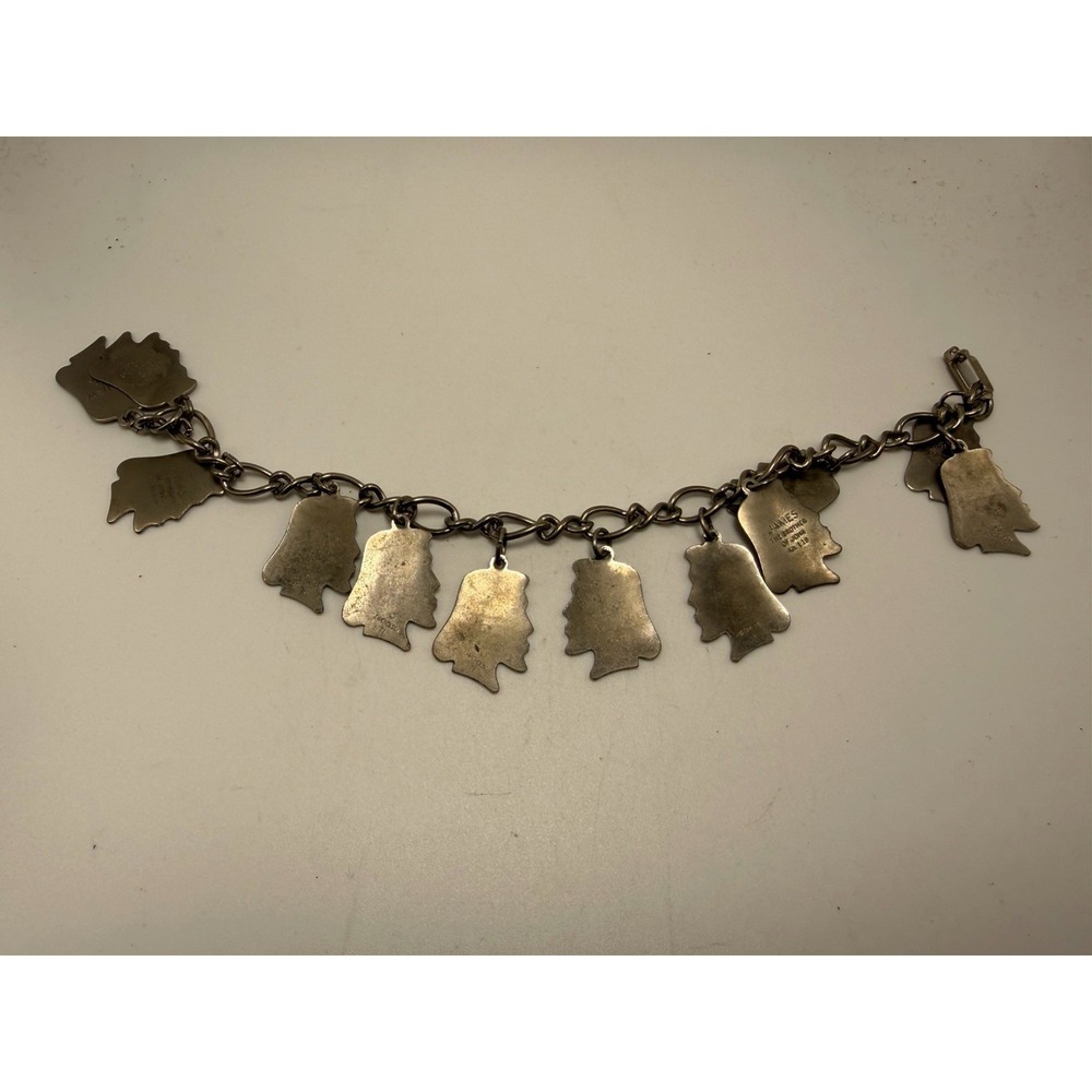 Vintage J Nicholson 12 Disciples Apostles Vintage Charm Bracelet Christian Bible